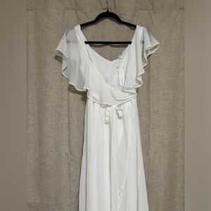 Baltic Born Katya White Ruftle Maxi Dress/ White/ Size: Small/ NWT